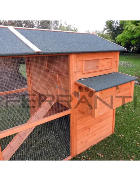 Wooden chicken coop for 10 hens with closed window