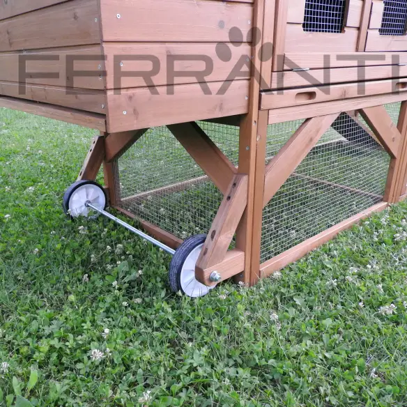 Wheels for moving the mobile chicken coop