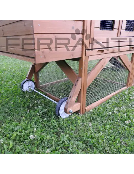 Wheels for moving the mobile chicken coop