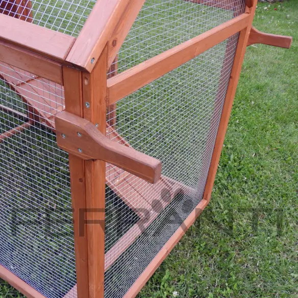 Handles for moving the mobile chicken coop for 4 hens