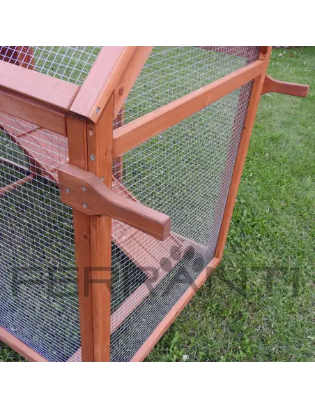 Handles for moving the mobile chicken coop for 4 hens