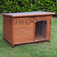 Wooden dog house for medium-sized dogs for outdoor use