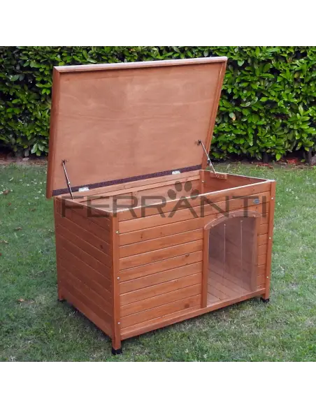 Tetto apribile della cuccia in legno per cani
