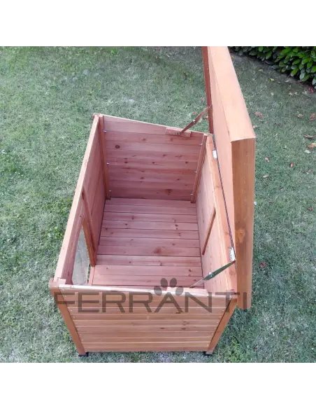 Interior of wooden dog house for medium dogs Interior of wooden dog house for medium dogs