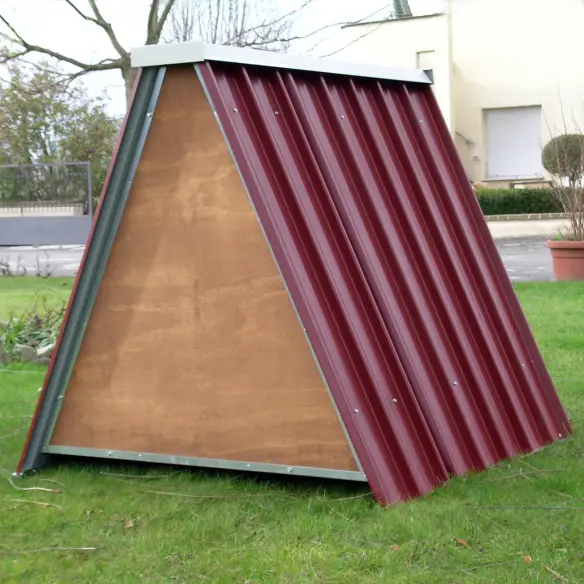 Back of small chicken coop with raised floor