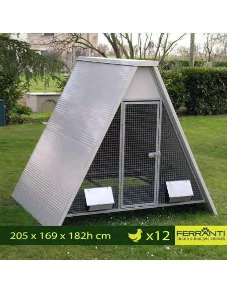 Insulated raised chicken coop for 12 hens