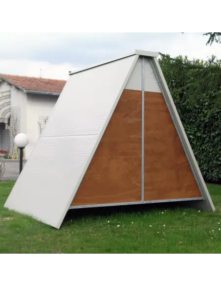 Back view of insulated raised chicken coop