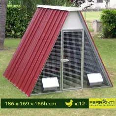 Ground chicken coop for 12 or 20 hens made of galvanized steel 2