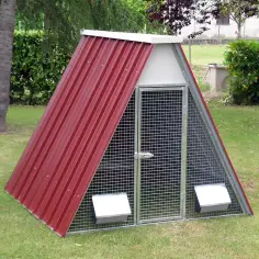 Ground chicken coop for 12 or 20 hens made of galvanized steel