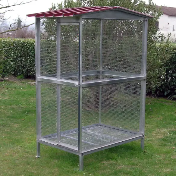 Bottom panel installed on aviary