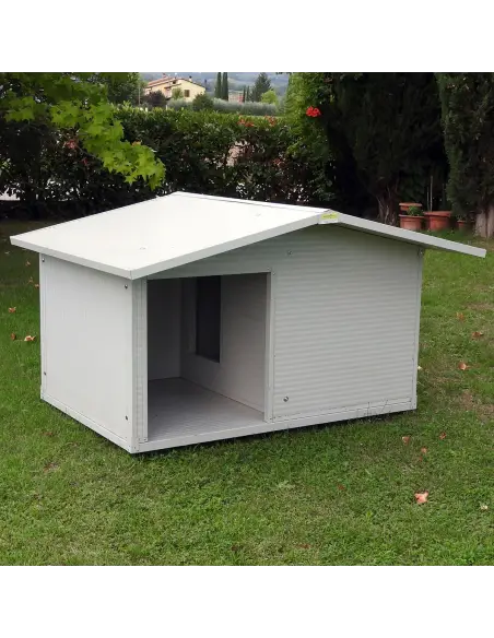 Large dog house with insulated veranda for outdoor use Large dog house with insulated veranda for outdoor use