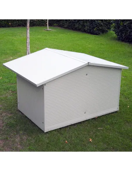 Back view of doghouse with veranda Back view of doghouse with veranda