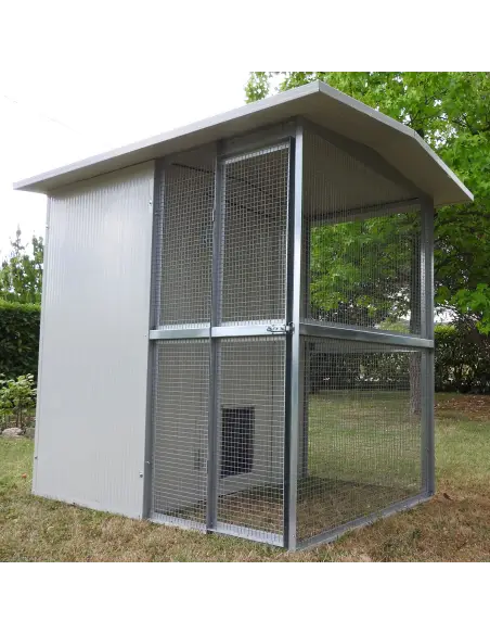 Outdoor cat house with insulated panel catio