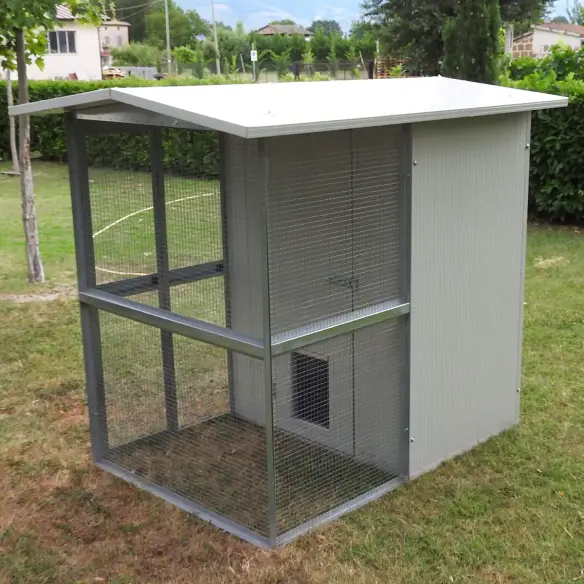 Outdoor cat house with insulated panel catio