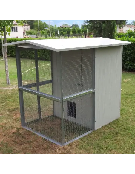 Outdoor cat house with insulated panel catio