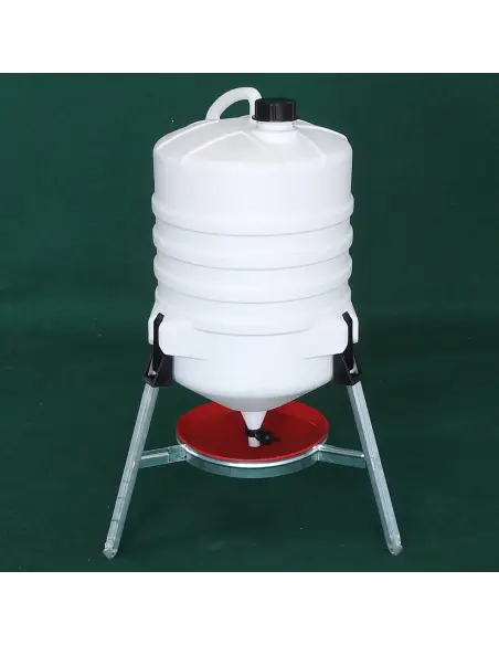 Abbeveratoio con serbatoio rialzato per polli e galline Abbeveratoio con serbatoio rialzato per polli e galline