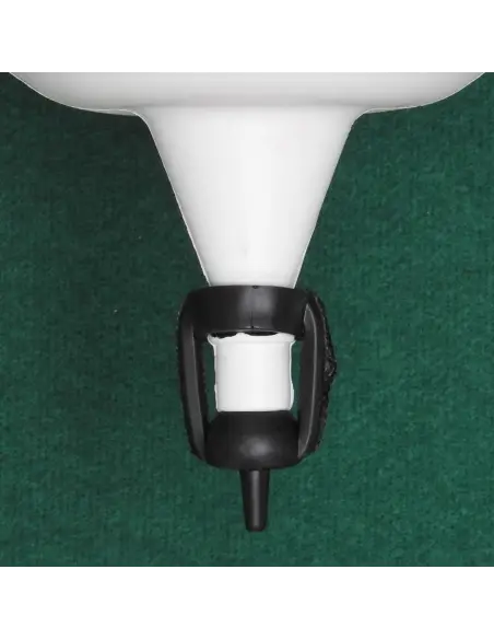Detail of raised chicken waterer