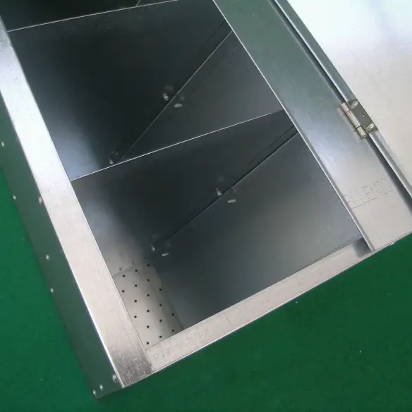 Top-opening feeder for chickens