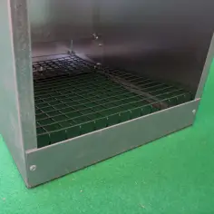 Nesting box mounted on outdoor chicken coop 2
