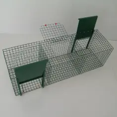 Bird trap for magpies, ravens, and corvids with 2 entrances Larsen type 2