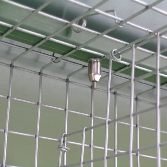 Detail of automatic waterer for rabbit cage