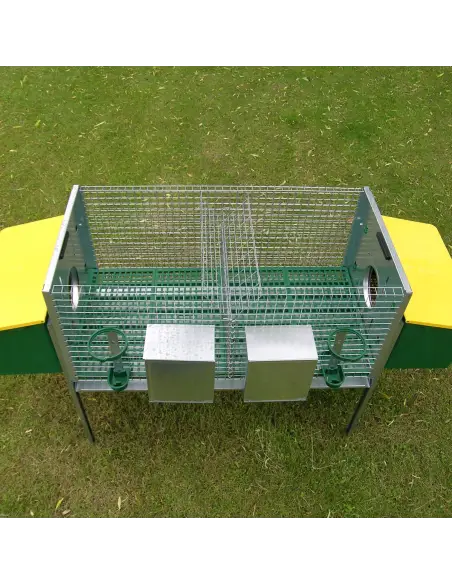 Gabbia per 2 conigli con accessori e nidi