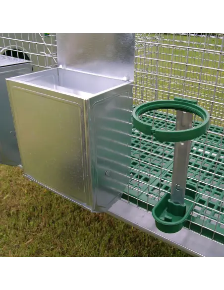 Mangiatoia e abbeveratoio della gabbia per 2 conigli