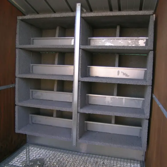 Interior of 8-pair dovecote with wooden nests