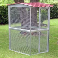 Modular aviary for parrots and birds for outdoor use
