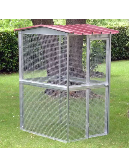 Modular aviary for parrots and birds for outdoor use