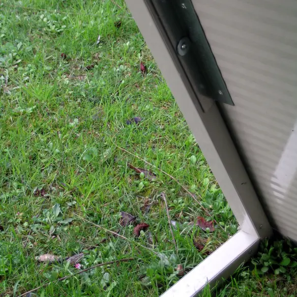 Entrance of shelter for goats, pigs, and sheep