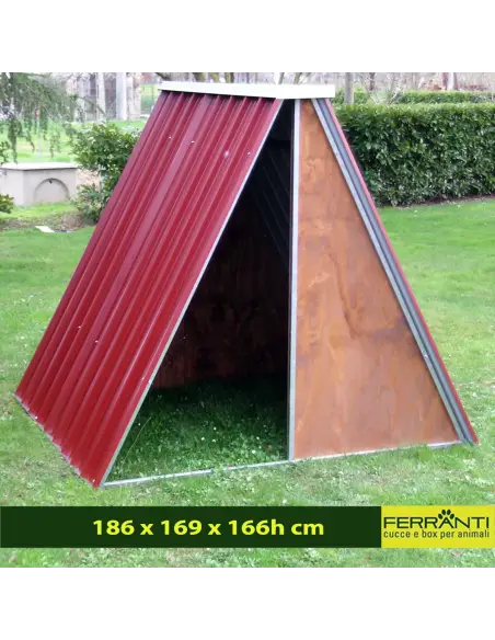 Rifugio mod. piccolo 186 x 169 x 166h cm per fino a 3 animali