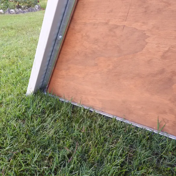 Back view of insulated ground chicken coop