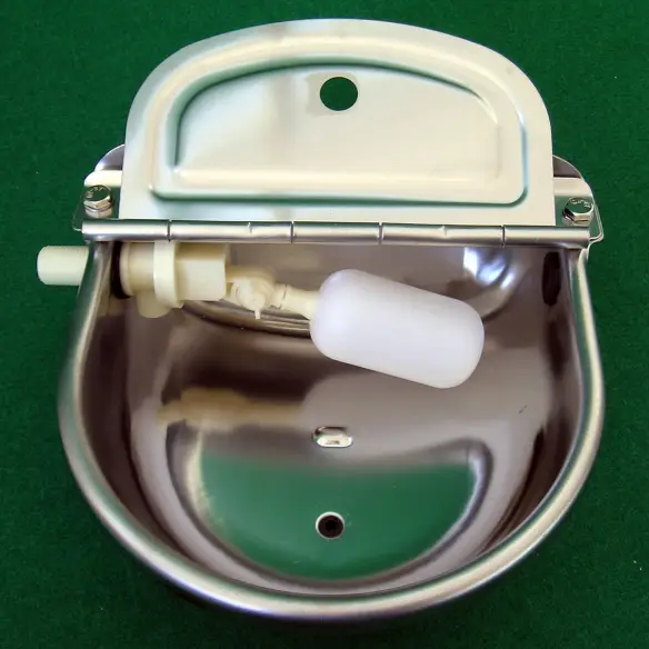 Dog waterer with internal float valve