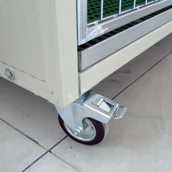 Veterinary cage on wheels with modular frame