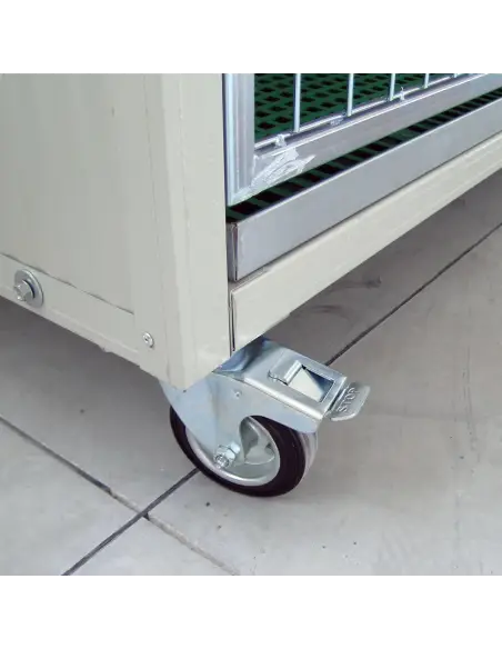 Veterinary cage on wheels with modular frame
