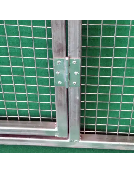 Book-style hinges of galvanized mesh gate