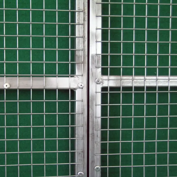 Galvanized mesh panels and gates for cages and aviaries