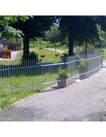 Outdoor puppy playpen installed in the garden