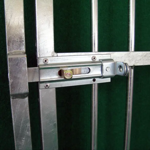 Latch lock with padlock holder of dog kennel gate