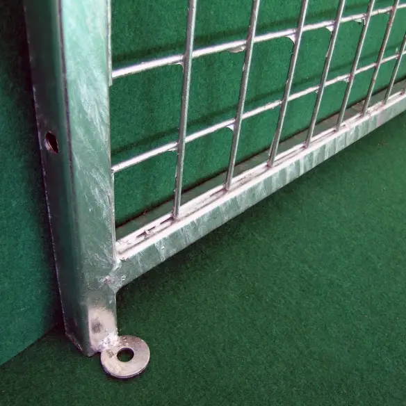 Ground fixing of dog kennel mesh panels