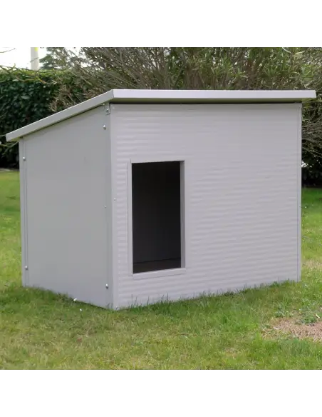 White insulated dog house for large dogs – Dobermann model