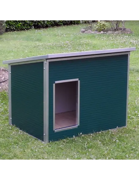 Green insulated dog house for large dogs – Dobermann model Green insulated dog house for large dogs – Dobermann model