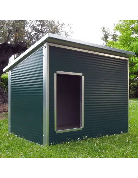 Green insulated dog house for large dogs – Dobermann model Green insulated dog house for large dogs – Dobermann model