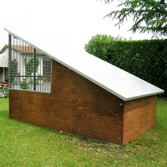Back view of insulated Labrador dog box