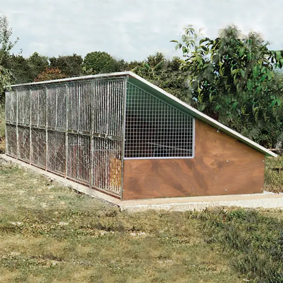 Series of Labrador kennels installed in line