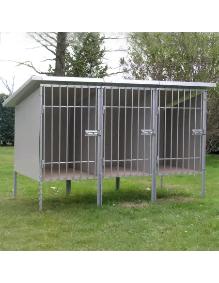 Serie di box da addestramento per cani montati in linea