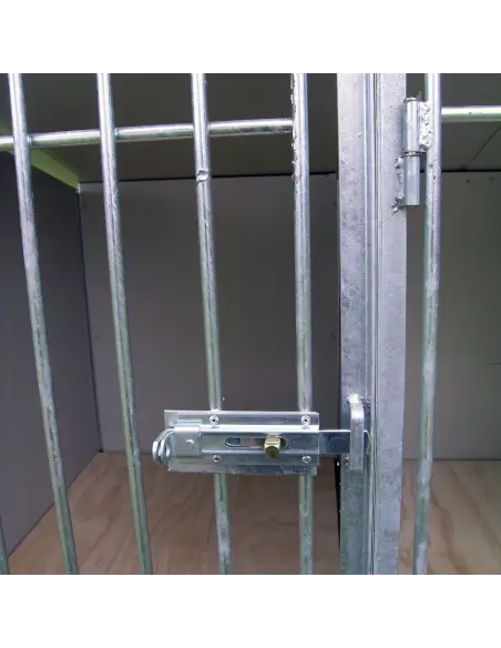 Entrance door of outdoor dog training kennel