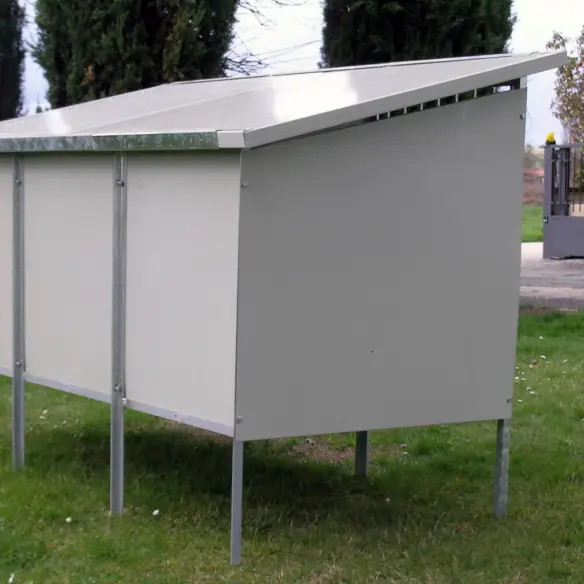 Back view of dog training kennel