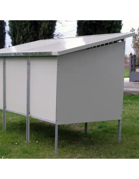 Back view of dog training kennel